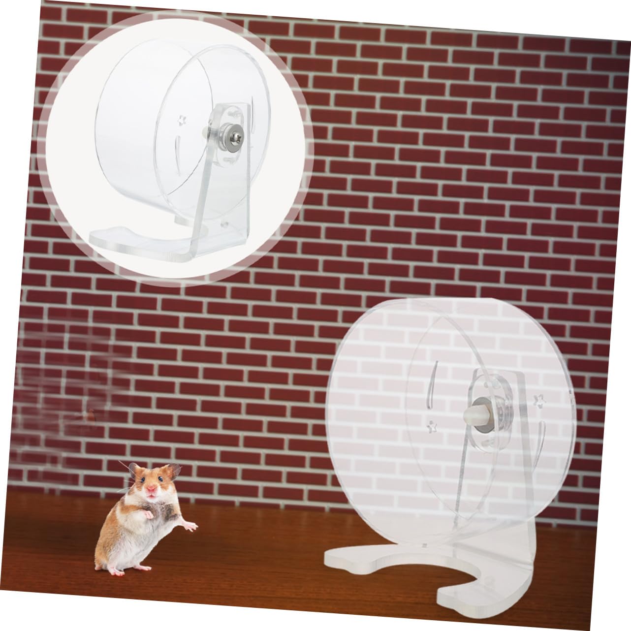 SOIMISS Geräuschloses Laufrad für Hamster mit Ständer Transparentes Design Langlebiges Kunststoffmaterial für Rennmäuse und Kleintiere