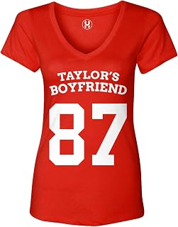 Haase Unlimited Taylor's Boyfriend 87 - Football Dating Travis Ladies V-Neck T-Shirt
