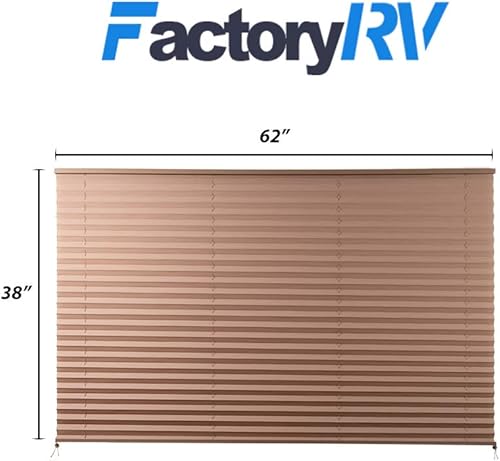 Miniatura 44 de Persianas plisadas, color capuchino, para privacidad y protección solar para caravana, cámper, autobús