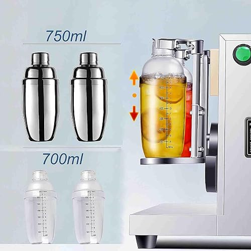 Miniatura 6 de TECHTONGDA Máquina comercial de coctelera de té con leche, máquina profesional de acero inoxidable de doble marco automático de té de burbujas,