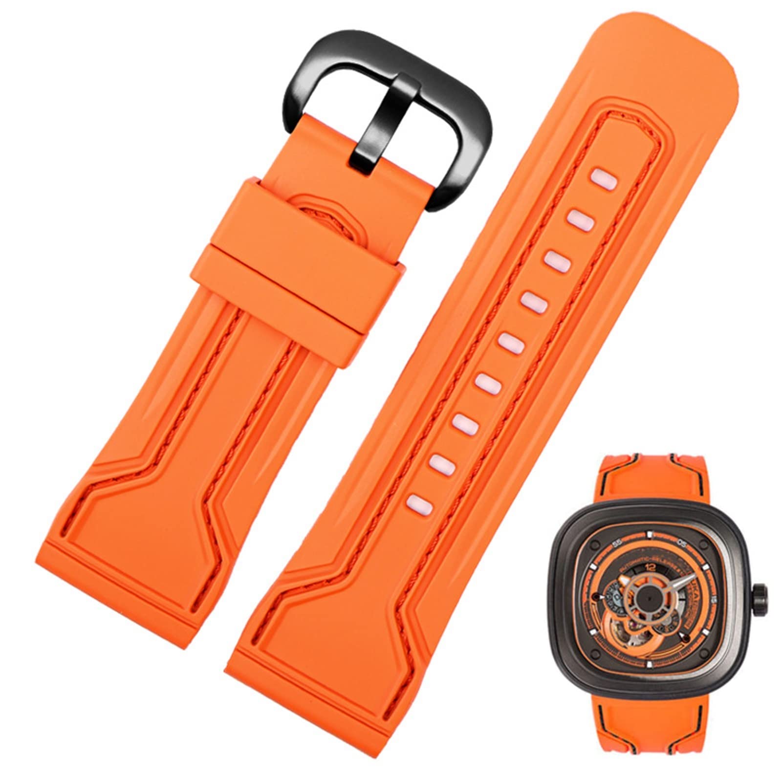 Bracelet de montre en Silicone 28mm bracelets de montre pour sept le vendredi Bracelet en caoutchouc de Silicone accessoires de montre Bracelet étanche Bracelet ceinture