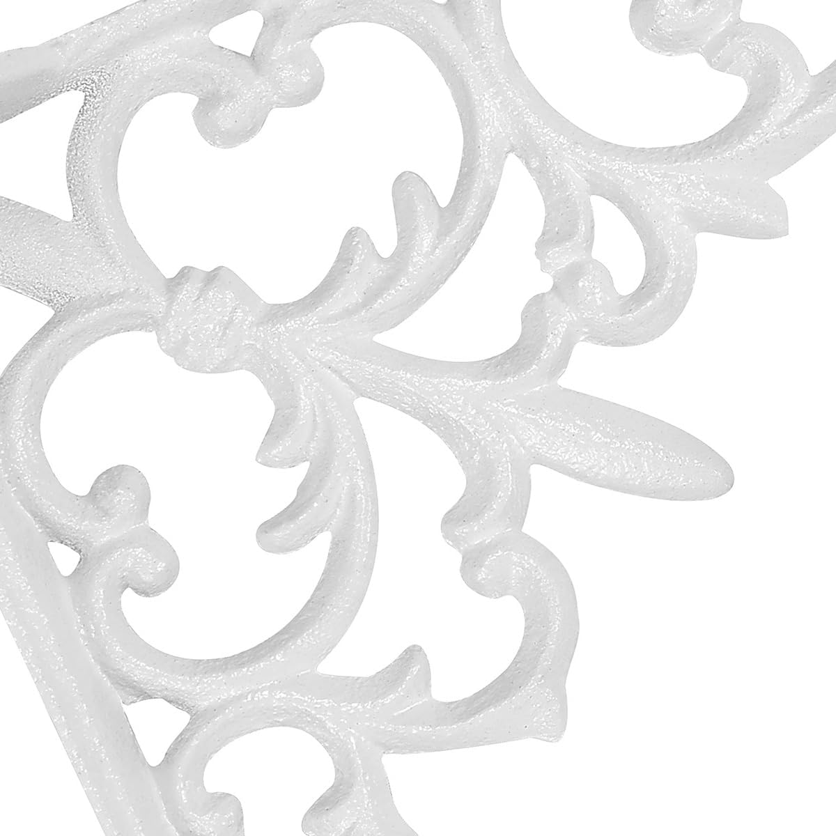 Z Metnal Decorative Shelf Brackets, White Cast Wrought Iron Metal Mailbox Bracket, 90° Right Angle Victorian Brackets, Wall Decor, Modern Shelving Bracket for DIY Floating Shelves, 4 Pcs