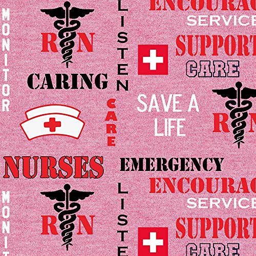 SYKEL ENTERPRISES RN Nurse Cotton Fabric Fat Quarter-Front Line Worker 100 Cotton Fabric-1181NURSE