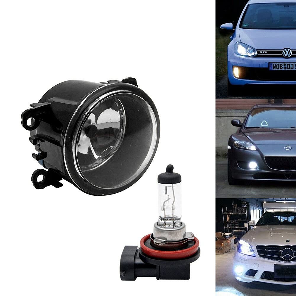 Riloer 1x Paquet Feux De Brouillard Avant, Compatible avec Peugeot 207, 307, 407, 607 avant Brouillard Lumière Lampe Avec Ampoule