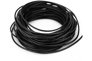 LolliBeads (TM) 1.5mm Black Leather Cord Braiding String