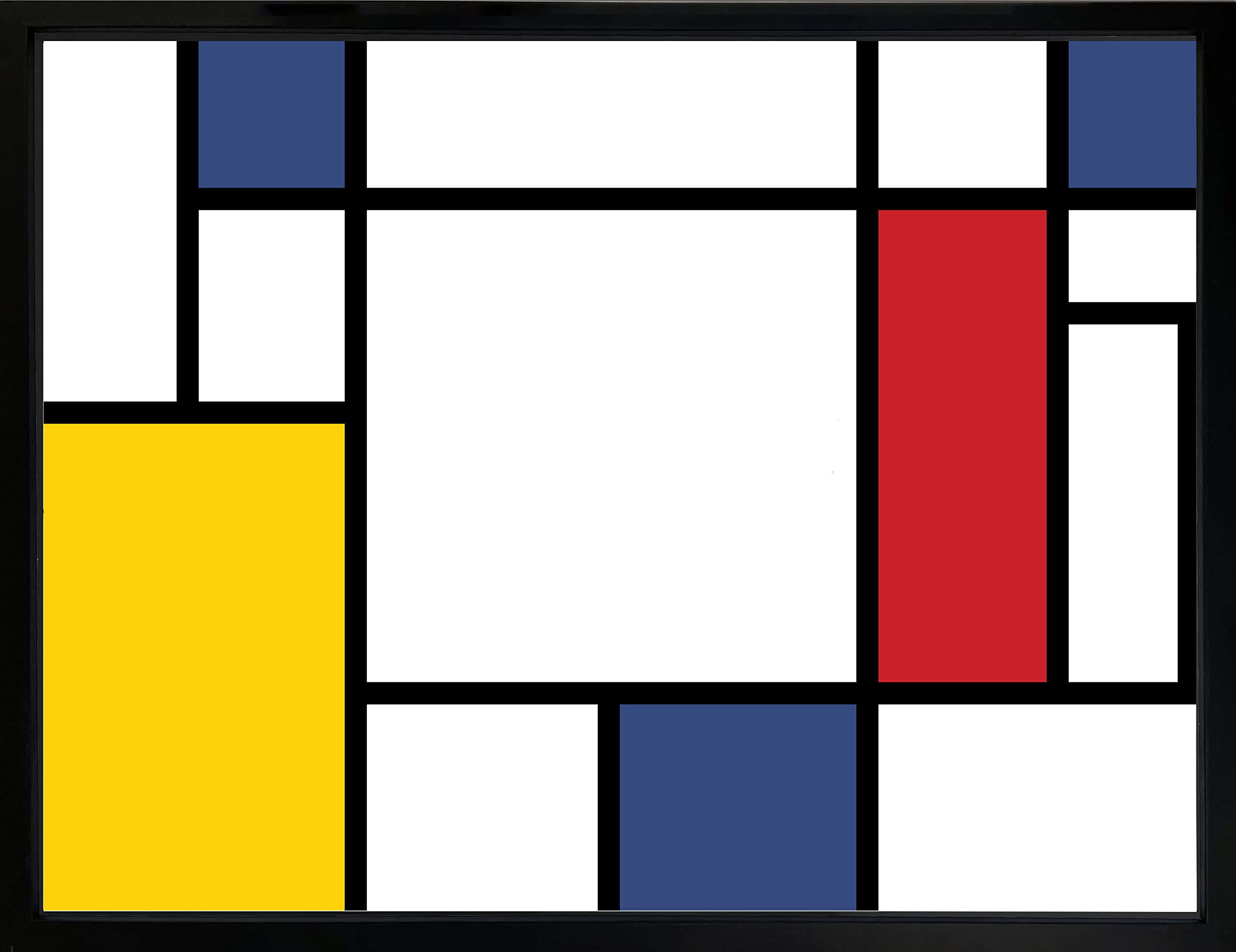 Brookpace Fine Art Mondrian Wall Art Framed Wall Art 53 x 43cm | Bedroom Poster Living Room Print Home Decor