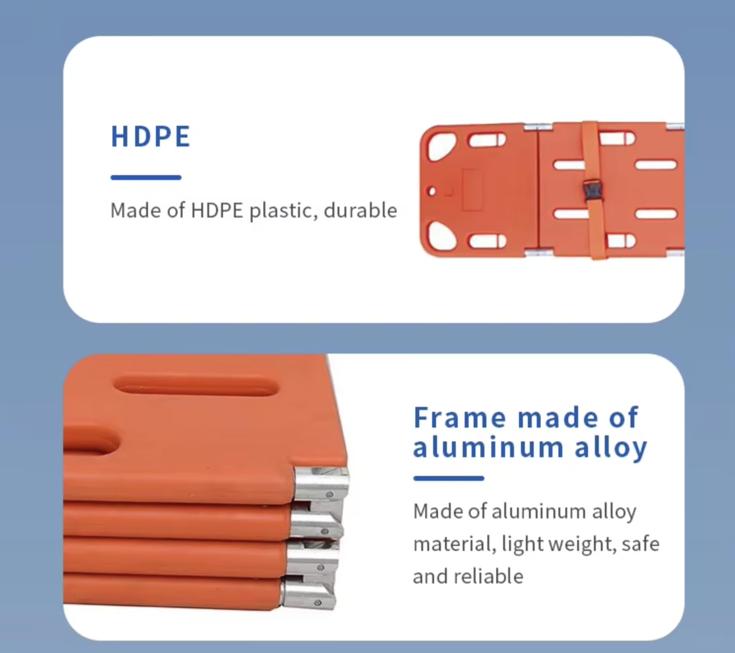 Foldable Spine Board Stretcher - 4-Fold Design | Emergency Rescue & Trauma Immobilization for Hospitals & Ambulance Spine Board Stretcher