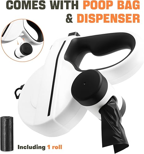 Miniatura 3 de Correa retráctil para perro con luz LED para paseo nocturno, correa retráctil de perro de 16 pies con bolsas para excrementos para perros medianos,