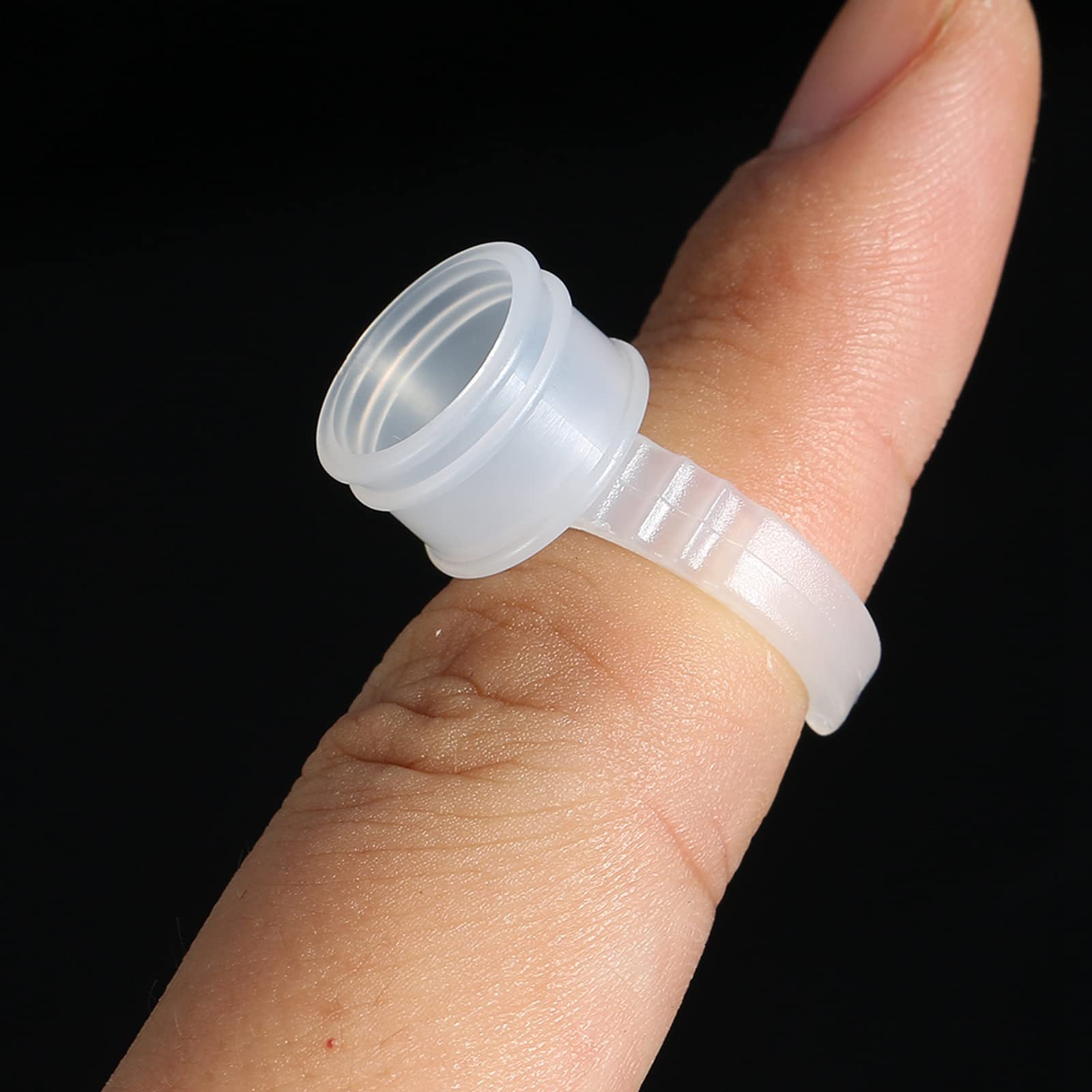 100/200/500 Stück Tattoo-Farbbecher, Wimpernkleberhalterringe, Einweg-Augenbrauen-Tattoo-Farbringe, Pigmenthalterbehälter, Becher, Mittlere Größe (200 Stück)