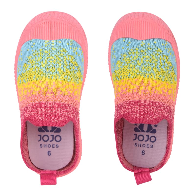 Image of Kids Shoes | Knitted Fabric with Synthetic | Lightweight Kids Footwear | Flexible On Style | Comfortable Walking Play School Outdoor Footwear for Boys and Girls - Pink