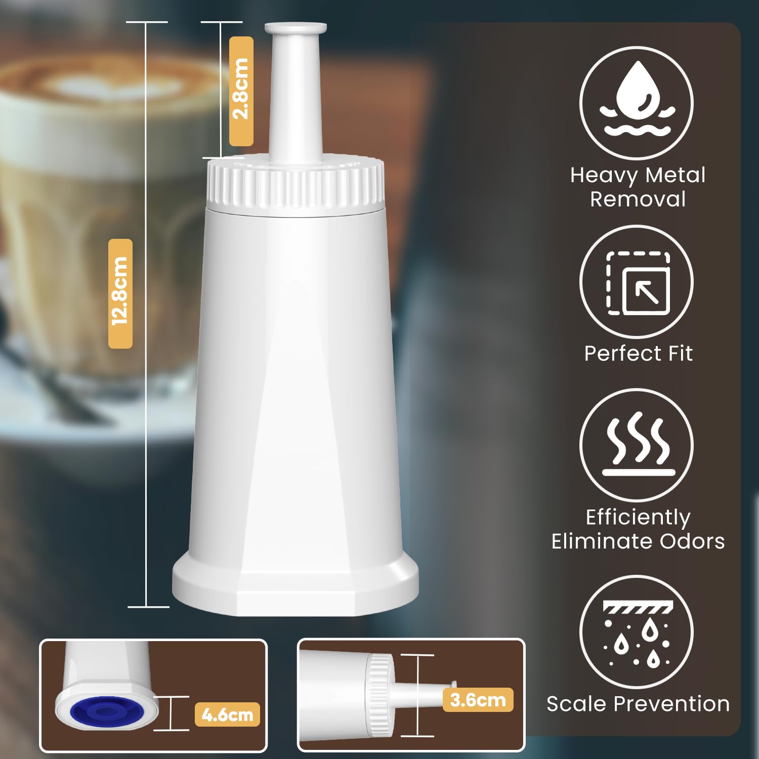 EVERSPRING Filtro per macchina da caffè Compatibile Con Sage Barista SES008, SES810, SES880, SES920, SES980, SES990 macchine da caffè, certificato NSF, 4 pezzi.