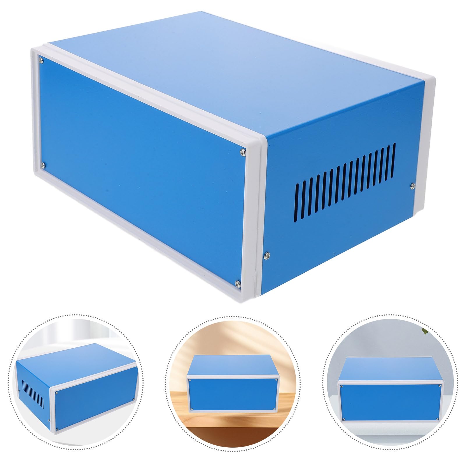 Metallgehäuse für Elektronikprojekte 110x250x190mm Blau | Eisen Ausführung, Schrauben Inklusive, für Messgeräte und Andere Geräte
