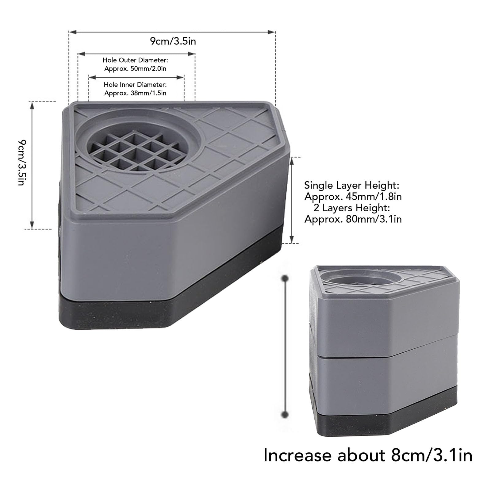 Washing Machine Support Feet Anti Vibration Pads, Noise Reduction, Strong Grip, Easy Setup. Shockproof Washer Dryer Stabilizer