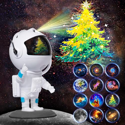 Image of Astronaut Galaxy Projector, Star Projector with 12 Space Films, Galaxy Projector for Bedroom with Timer, Planetarium Projector Night Light Ceiling Nebula for Kids Adults Gift Living Game Room Decor