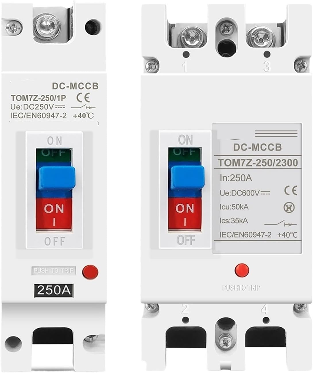 Solar Molded Case Circuit Breaker MCCB Overload Protection Switch Protector for Solar Photovoltaic PV 1P 2P 1Pcs (Color : 200A, Size : 1P)