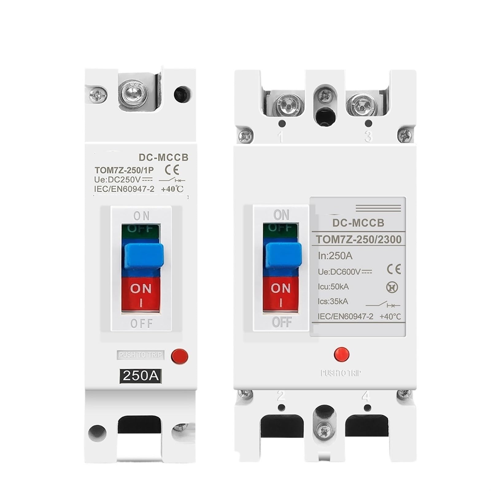 JNVFTCUX Solar Molded Case Circuit Breaker MCCB Overload Protection Switch Protector for Photovoltaic PV 1P 2P 1Pcs(200A,1P)
