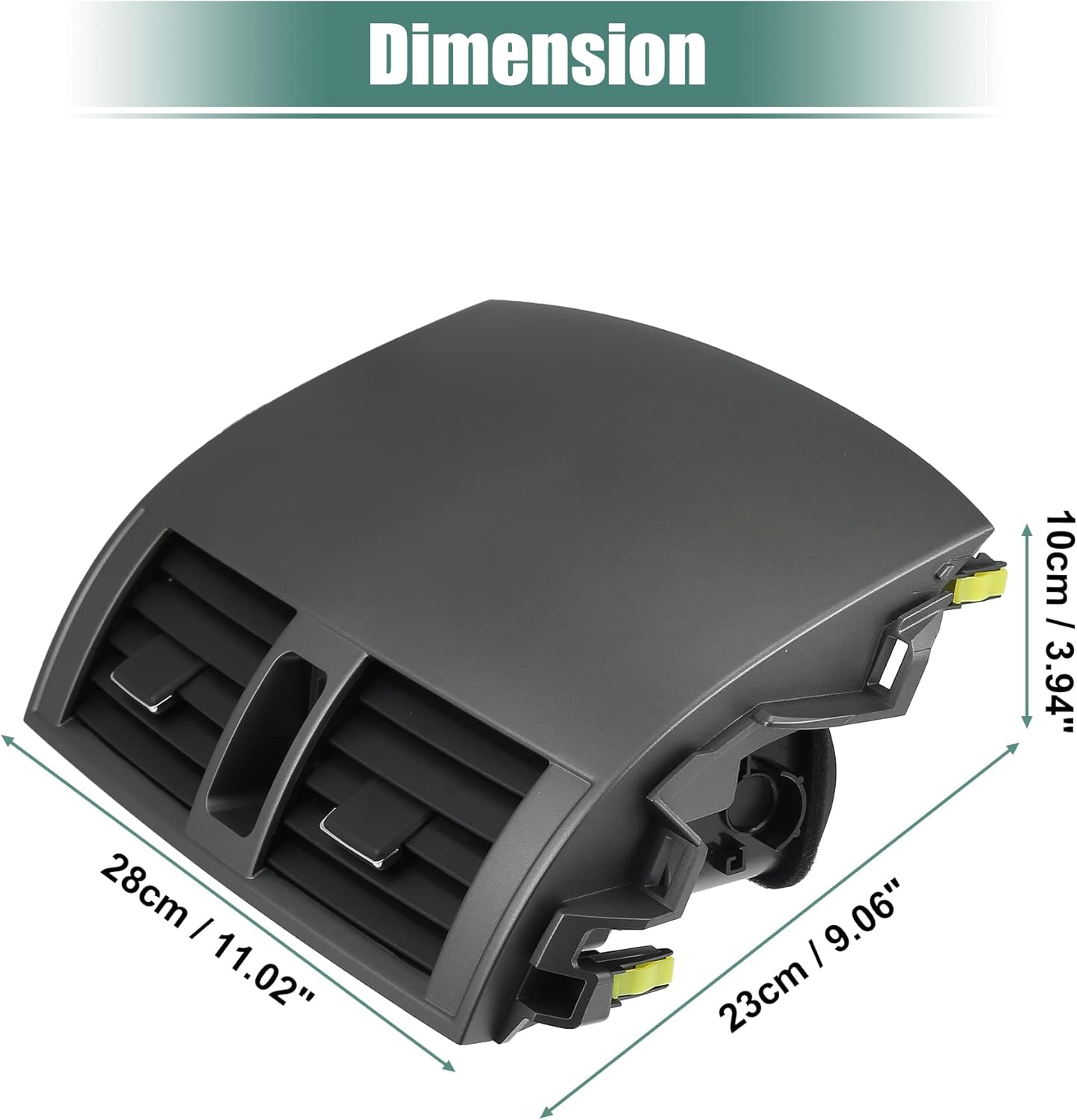 X AUTOHAUX Center Dash A/C Air Vent Outlet Panel for Toyota Corolla 2008-2013 55663-02060 55670-02160 Car Automotive Replacesment Dashboard Duct Outlet Vent Grille Panel Assembly ABS Black