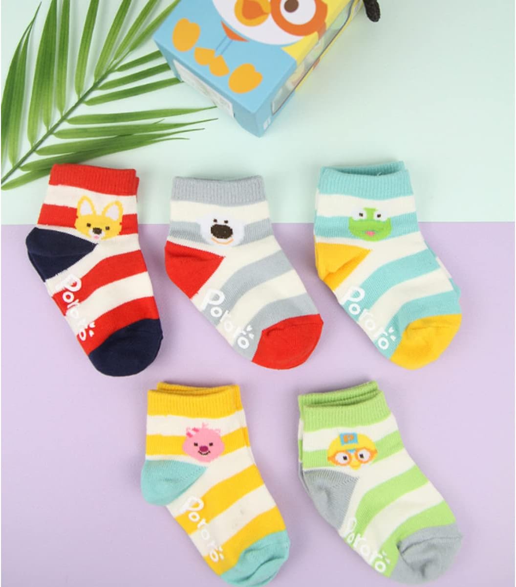 PORORO Socks, 5pcs Character kids socks,Children Kids Outdoor Casual Socks