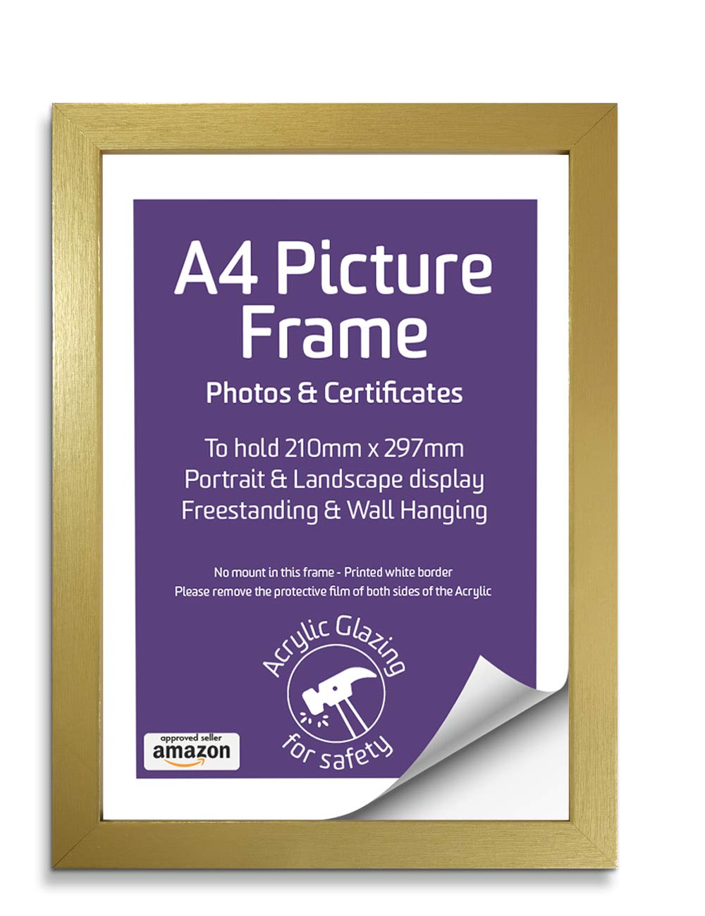 Anker Gold Home Collection A4 Certificate Photo/Picture Frame