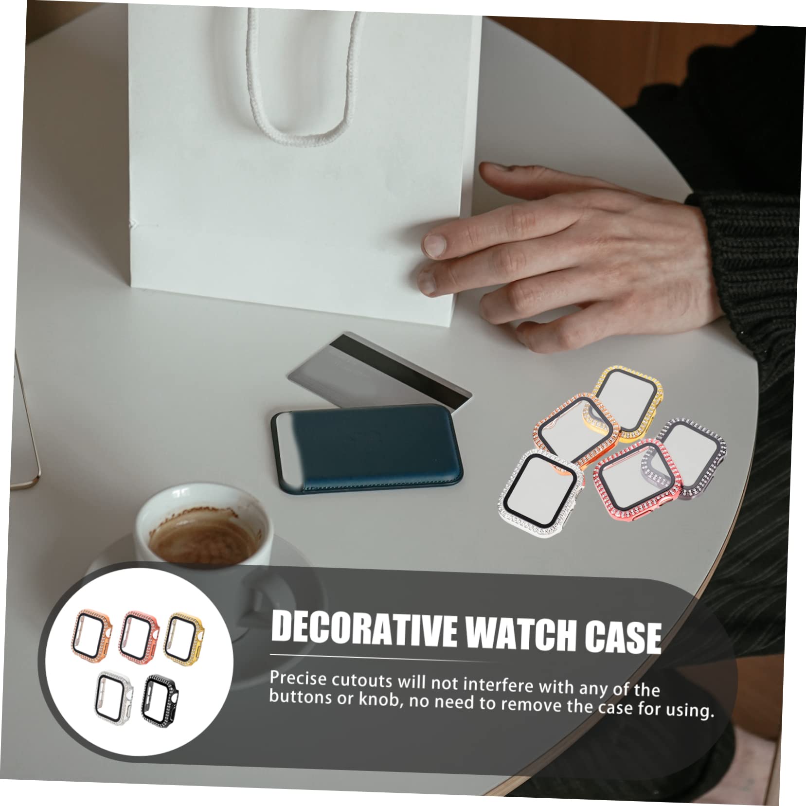 Mikikit 10stücke Teiliges Glitzer-gehäuse Für Smartwatch Mit Gehärtetem Schutzfilm Kompatibel Mit Rosé Roségold Robuster Schutz Installieren Voll Zugänglich Für Funktionen