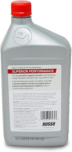 Miniatura 4 de 2PK Russo SAE 10W-30 Mezcla sintética de 4 ciclos aceite de motor de 32 onzas1 cuarto de galón