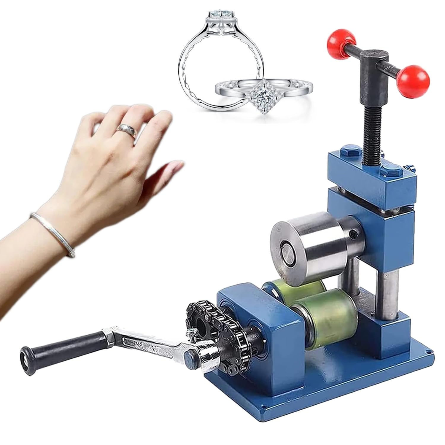 ANXYYDS Multi-Function Hand Crank Ring Bending Machine, Bracelet Ring Earring Press Bending Machine, Hand Crank Ring Bracelet Press Bender Jewelry Ring Bender Making Tool