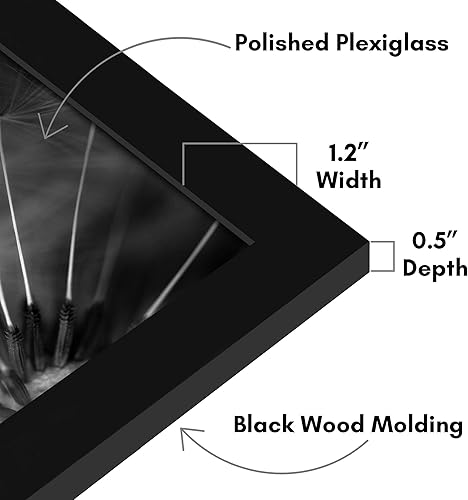 Vista 700 de Americanflat - Marco para póster de 71 x 74 cm con plexiglás pulido, portarretratos negro de madera industrializada, Epic Collection, marco ancho