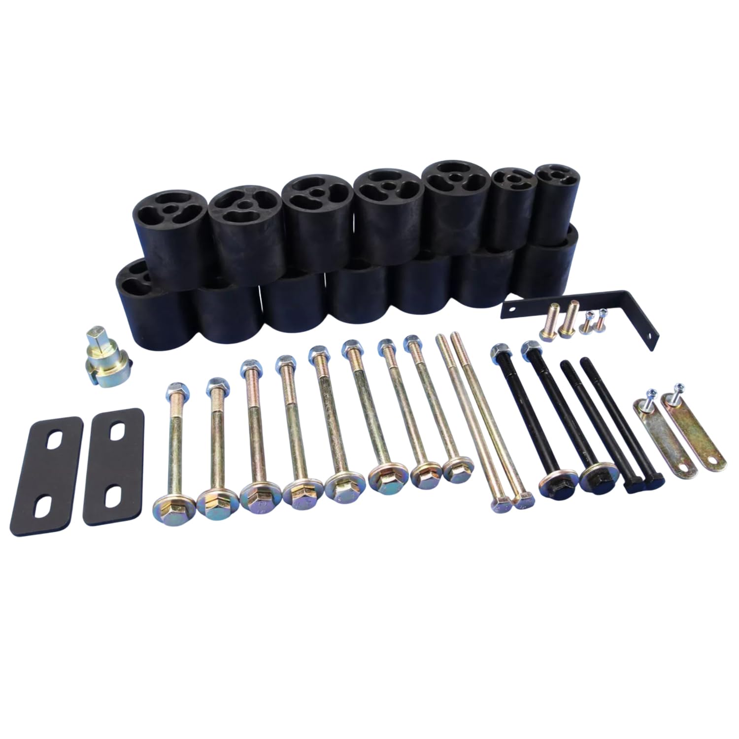 3" Full Body Lift kit Front & Rear For 92-97 Ford F150 F250 F350 2WD/4WD-Heavy Duty Powder Solid Steel & Reinforce Nylon-Extended Extension Block Spacer Shock Strut Spring