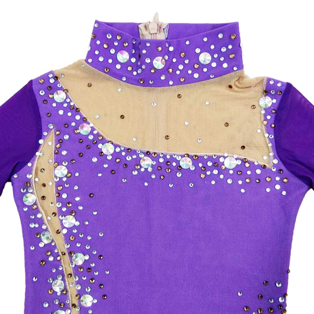LIUHUO Fioletowa sukienka do łyżwiarstwa figurowego spódnica do jazdy na łyżwach spandex damska dziewczęca sala balet dziecięca sukienka do jazdy na łyżwach