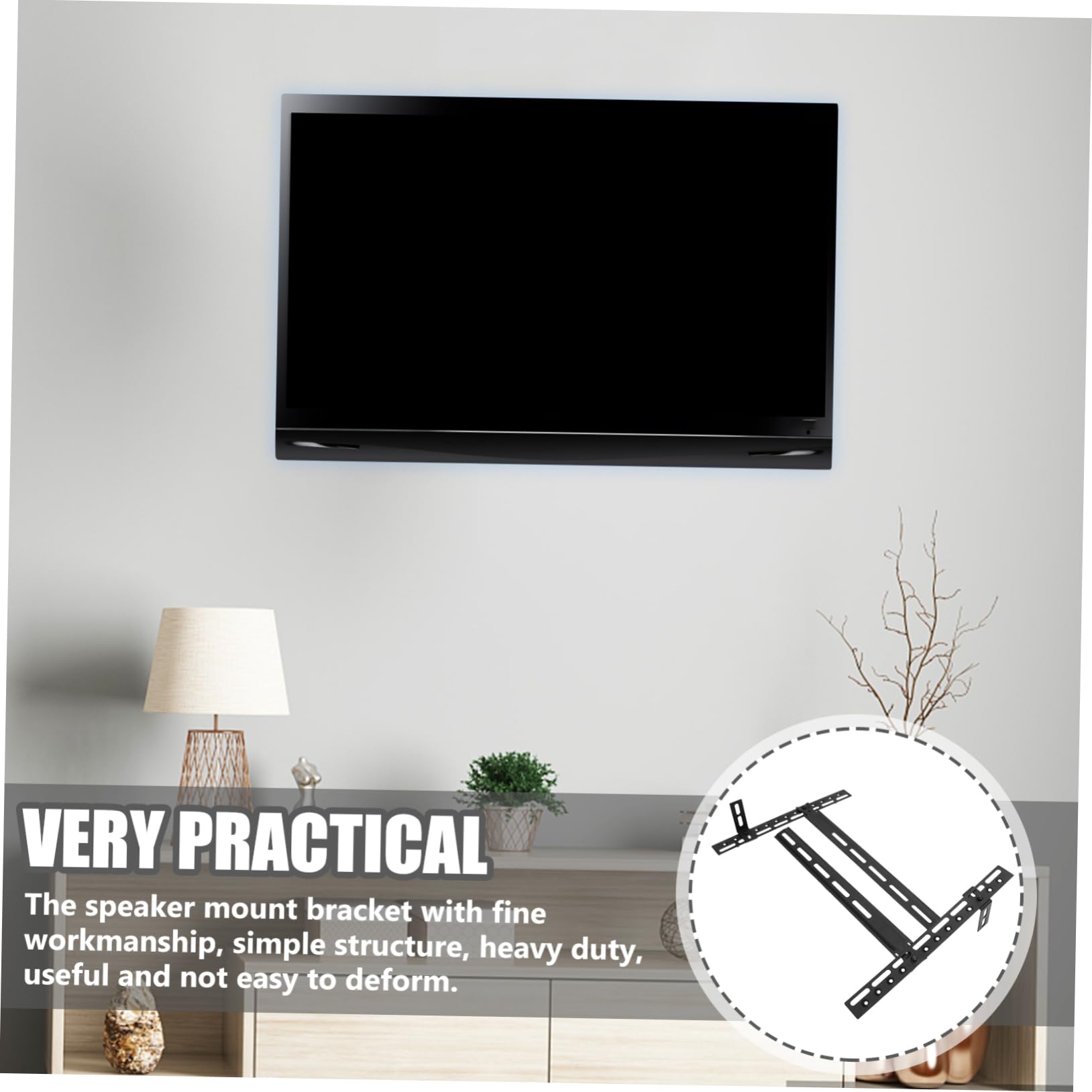 Veemoon Heavy Duty Speaker Bracket Universal Mounting Bracket Speaker Mount Holder for Tv Stand