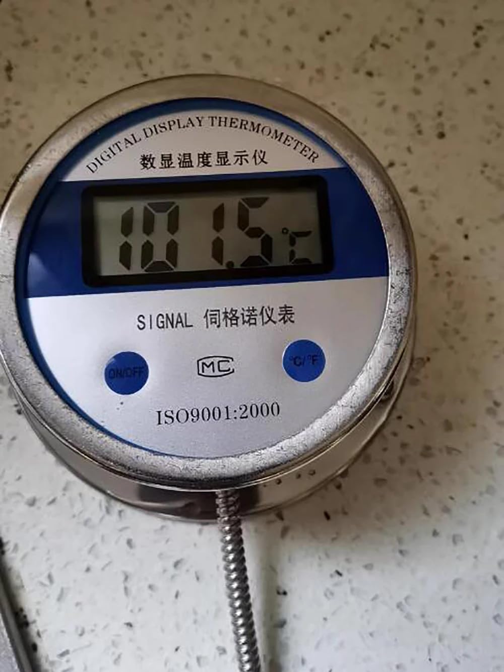 Termómetro con Pantalla Digital, Probador de Temperatura con Sonda Impermeable de 5m, Instrumento de Medición de Temperatura Industrial -50℃~200℃