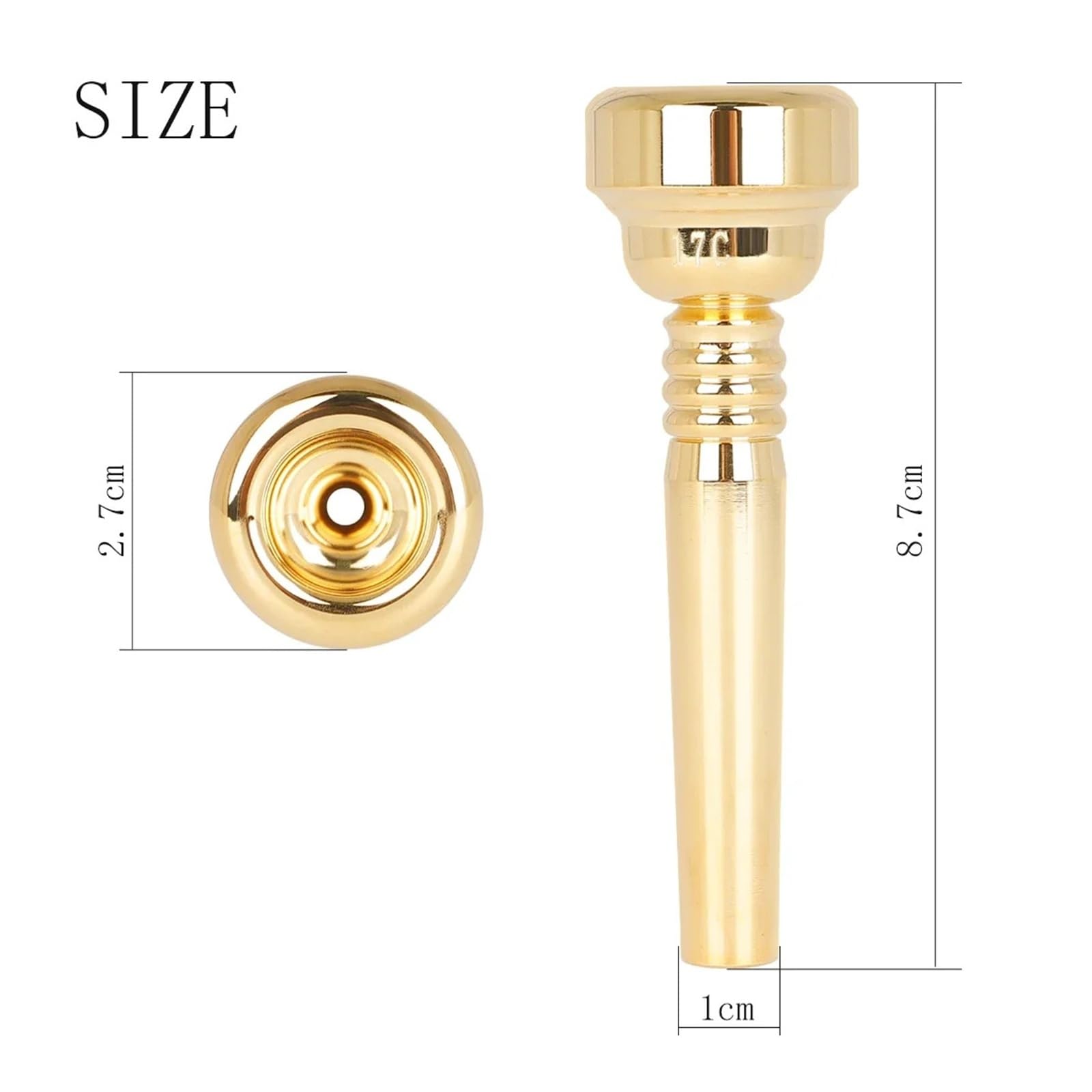 Bocchino for tromba 17C Design placcato in oro Accessori for strumenti in ottone Parti di ricambio