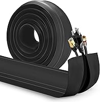 Vista 16 de Eapele - Cubierta para cable de piso de 2 m, protector de cables resistente, fácil de desenrollar, evita riesgos de caída para el hogar, oficina