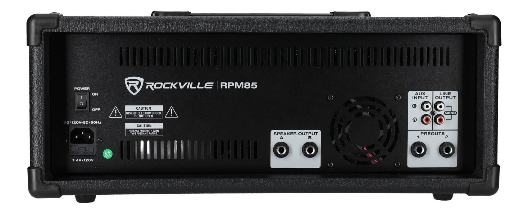 Rockville RPM85 2400W Powered 8 Channel Mixer, Bluetooth, USB/SD, 5 Band EQ, Adjustable Echo/Delay, +15V Phantom Power, for Live Music and Events