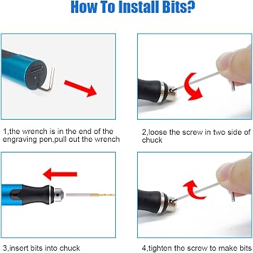 3-Speed Cordless Mini Drill Pen With 10 Small Drill Bits,Rechargeable Electric Hand Drill Pin Vise,Resin Drill Set For Jewelry Making, Resin, Plastic, Wood, Keychains DIY (BLUE)