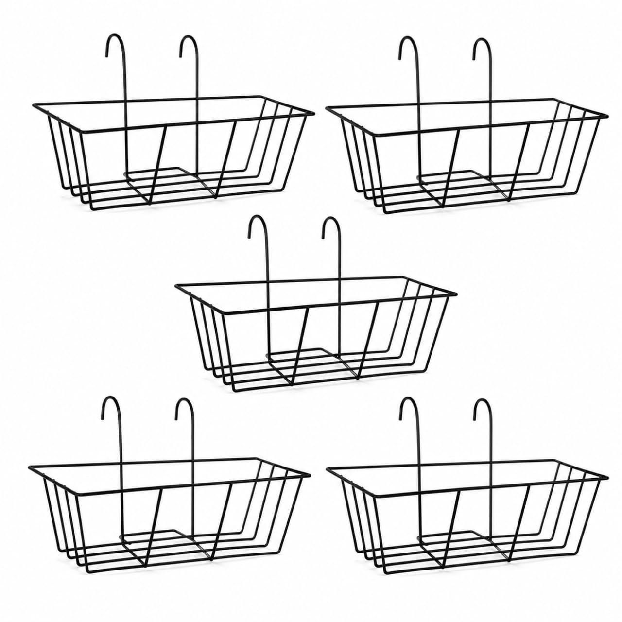 Hanging Flower Pot Stands - Balcony & Railing Planters -12