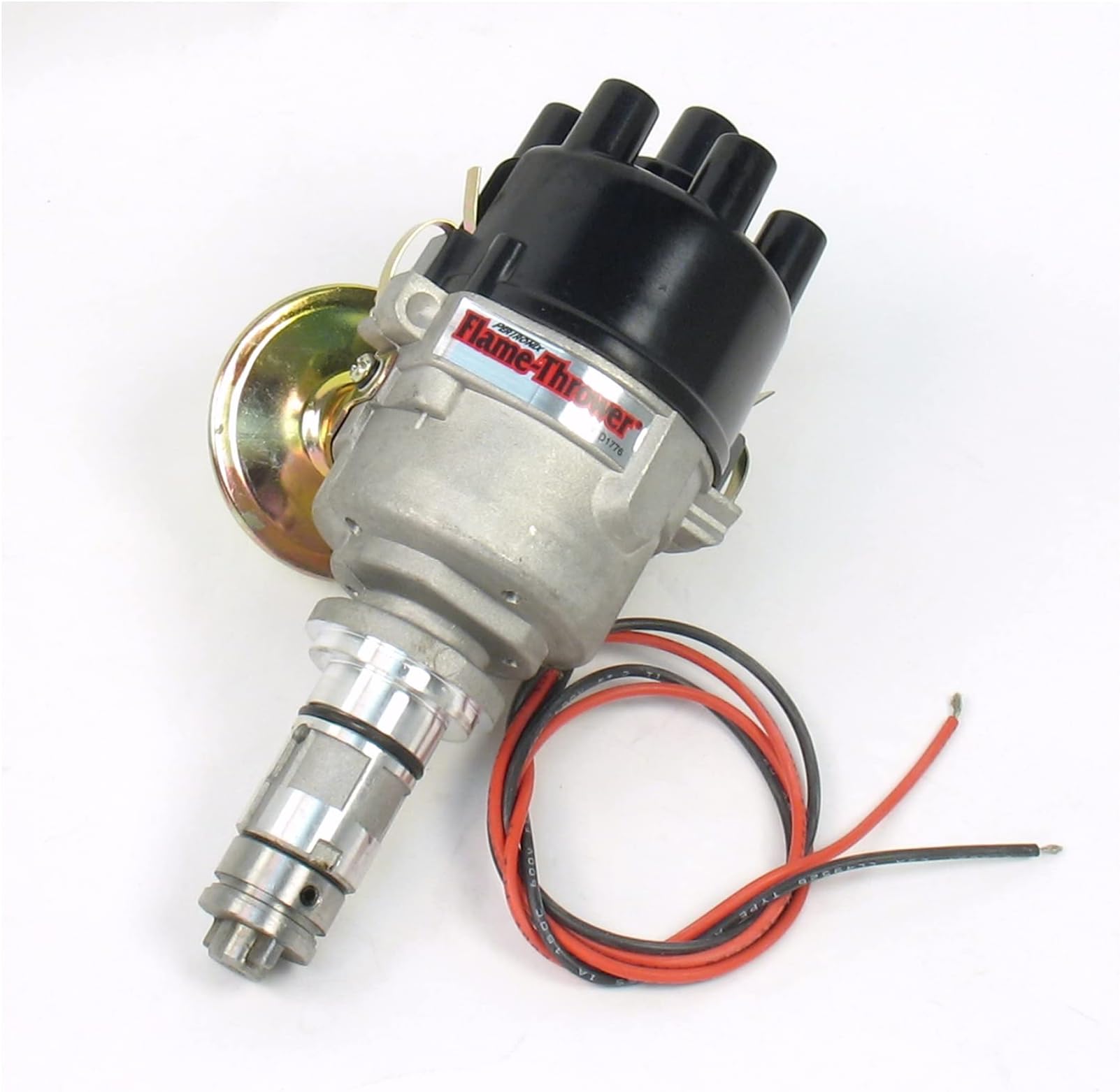 D177600 Flame-Thrower Plug and Play Electronic Ignition Distributor with Ignitor Technology, Compatible with British Engines 6 Cylinder, Vacuum Advance Cast