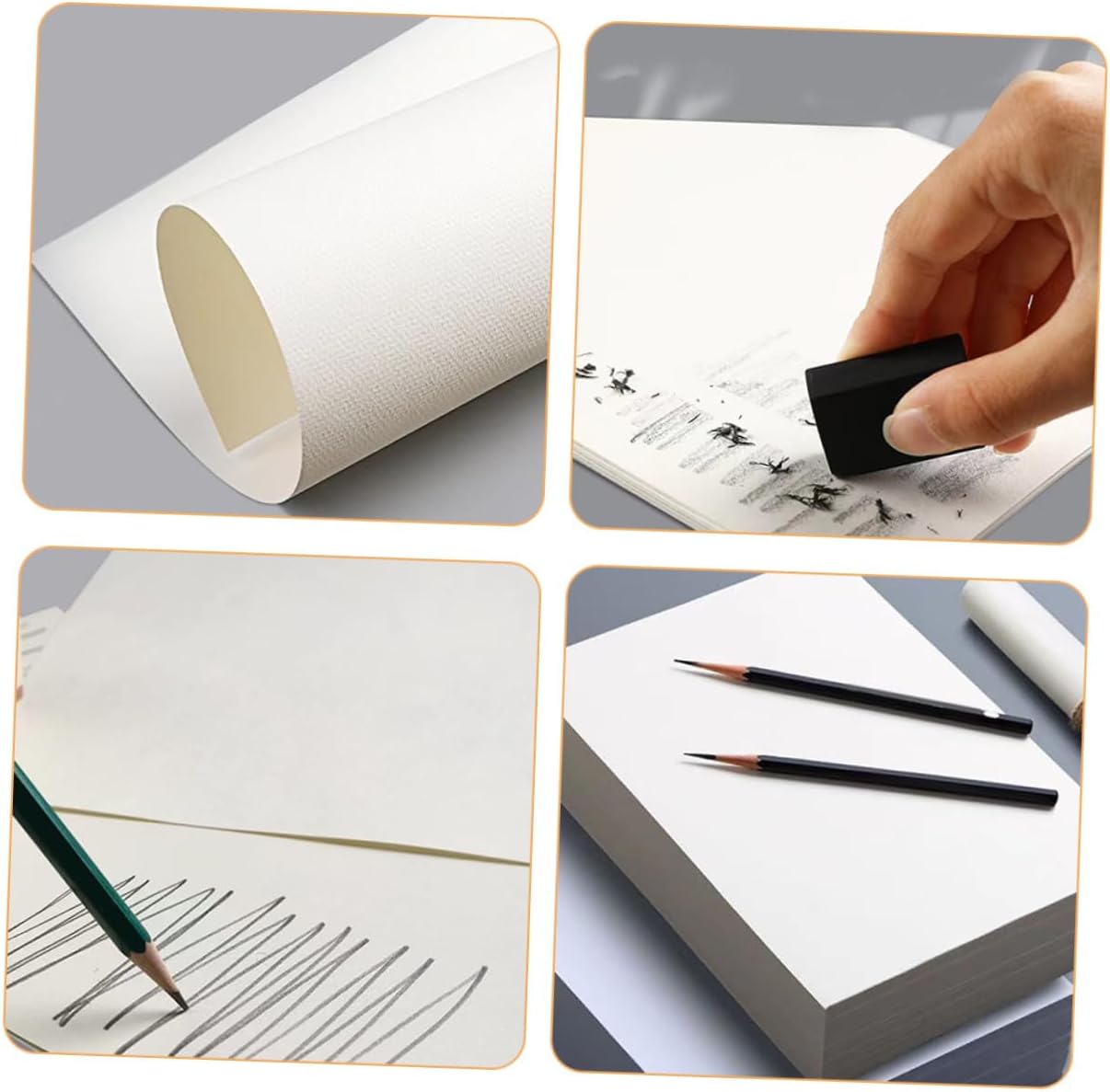 CIMAXIC 60pcs Sketch Paper for Portable Drawing Supply with No Smudging Ink Absorption Plain Paper Pad for Beginner Art Projects Graffiti Calligraphy Practice Student Sketch