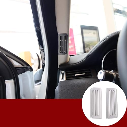 YIWANG ABS cromo interior del coche pilar delantero aire acondicionado salida cubierta Trim 2 unids para Land Rover Range Rover Evoque 2012-2018