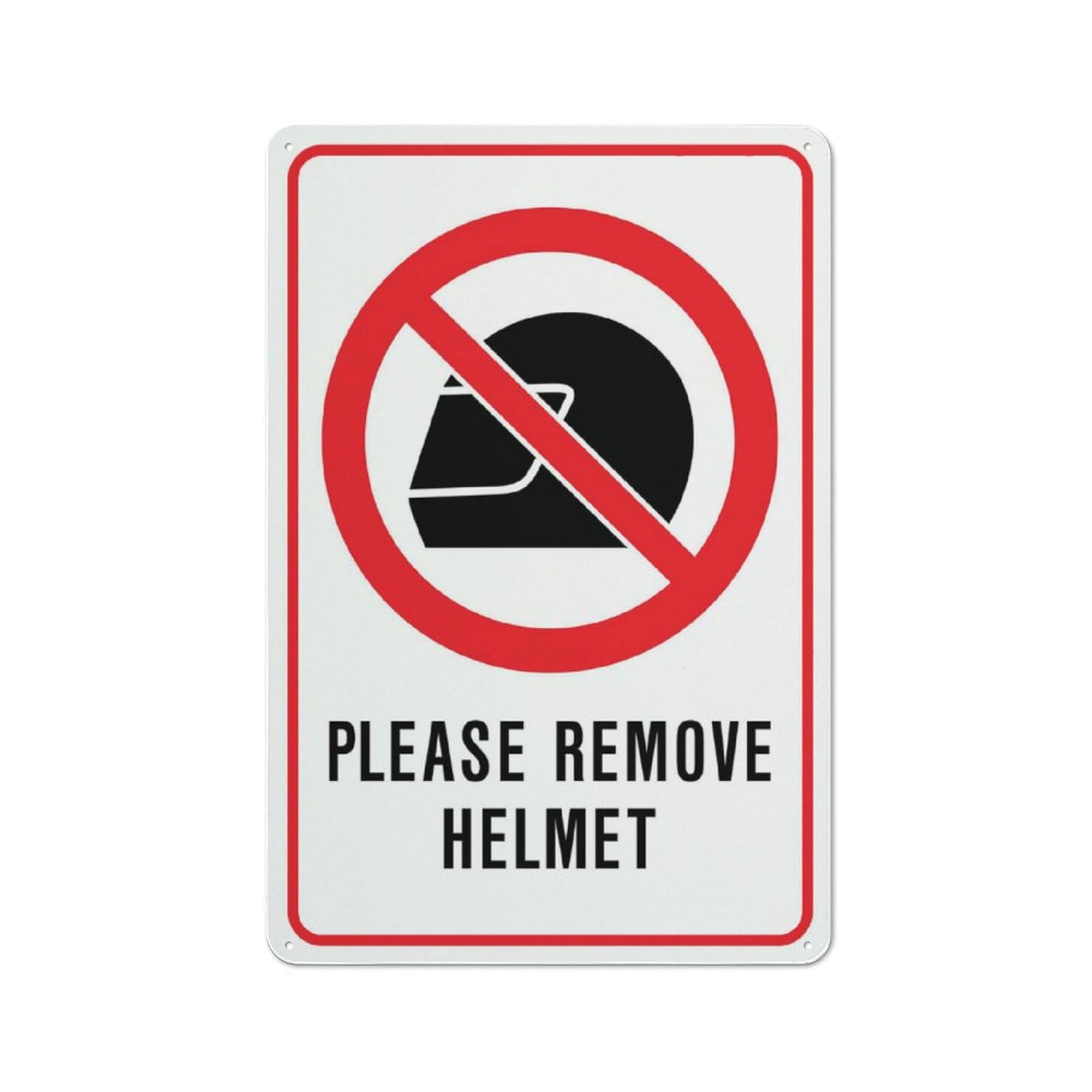 Please Remove Helmet Sign Warning Tin Sign Home Kitchen Farm Garden Garage Wall Decor 12X8Inch
