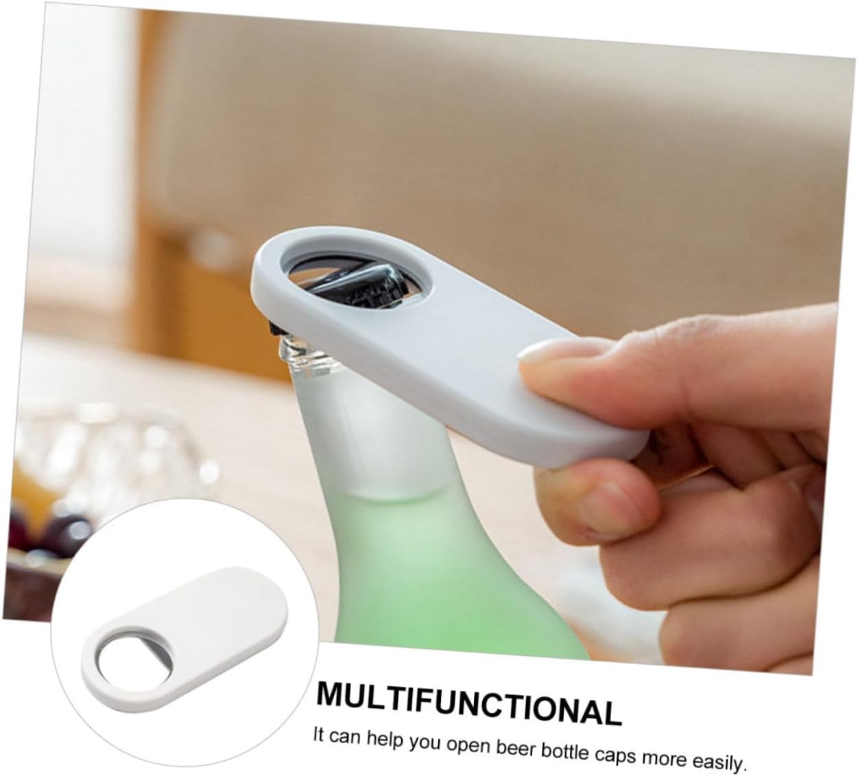 Multi-functional Bottle Opener Refrigerator Magnet White round Bottom Decor image 3