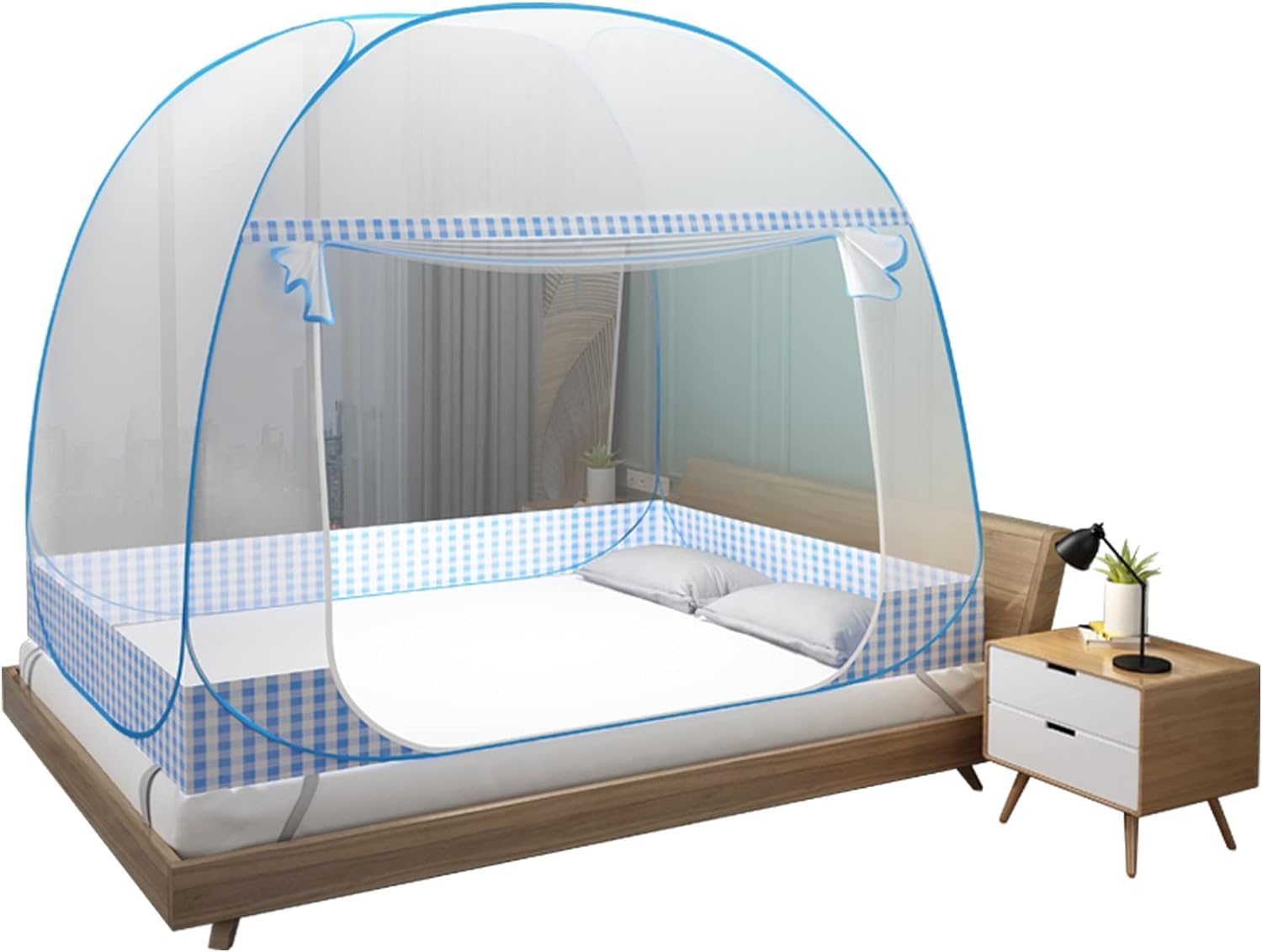Moskitiera składana moskitiera, przenośna moskitiera do sypialni, instalacja moskitiery (1,2 x 1,9 m)