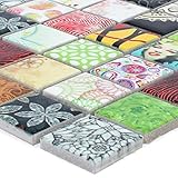 kleine fliesen Farbe: Bunt Mosaikfliesen Keramik Dia Bunt für Mosaikstein Badfliesen Bad Wandverkleidung