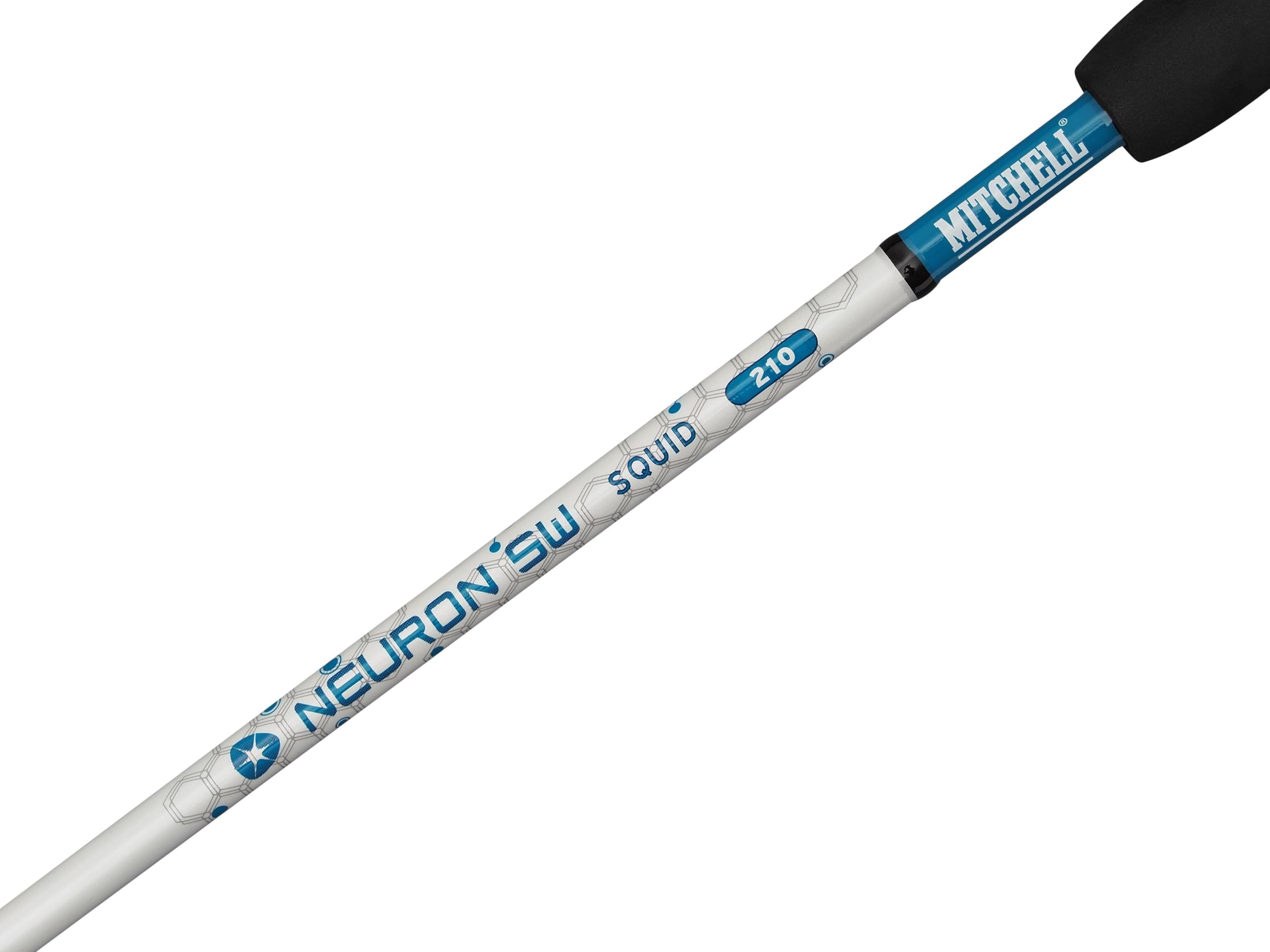 Mitchell Neuron SW II Combo de caña y Carrete para Calamar | Set de Pesca de Calamar en Agua Salada | Carrete con 1+1 roientos | Cuerpo de Grafito | Preenrollado |3000 | 2,10 m | 10-30 g