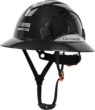 Full Brim Hard Hat, OSHA Construction Work Approved, ABS Safety Helmet with 6 Point Adjustable Ratchet Suspension Industrial Work