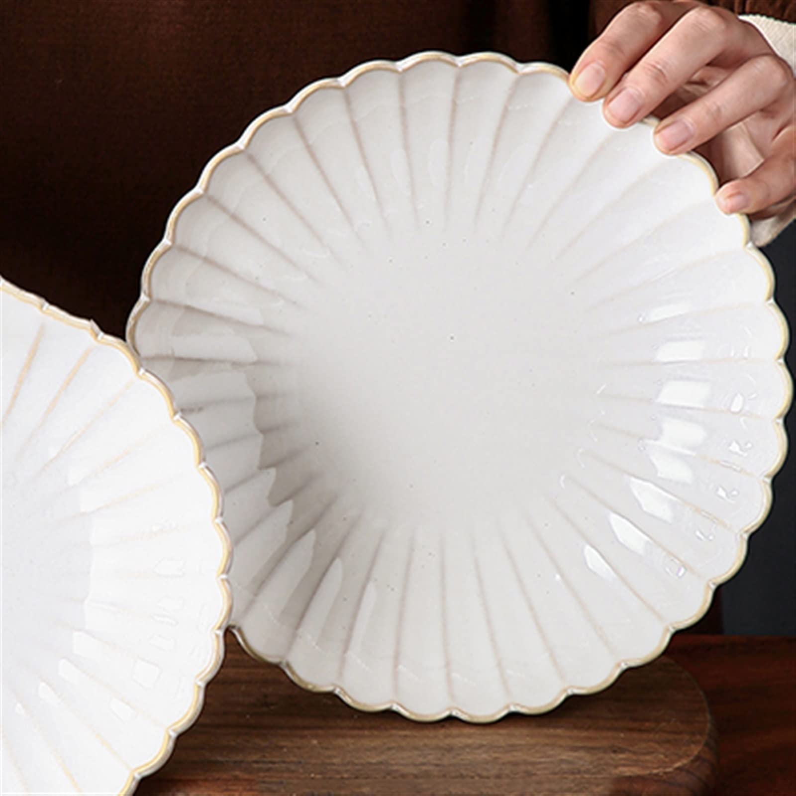 Talerz obiadowy Talerz Ceramiczny Domowy Biały Zastawa stołowa Restauracja Kuchnia Okrągły Talerz Do Jadalni Obiad Sałatka Deser Talerz Jednolity Kolor Głębokie Talerz Talerz Płaski