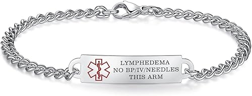 AOAMID 6.5"-8.5" Medical alert id bracelets for Women Stainless steel Medical Bracelets with Free engraving