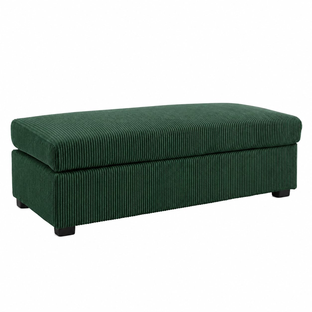 SofaSelection Jumbo Cord Large Footstool — Lounger Filler for U-Shape Sofas or Standalone Ottoman, Memory Foam Top, Machine-Washable Cover, Birch Frame, UK Made (Green, Footstool) — image 1
