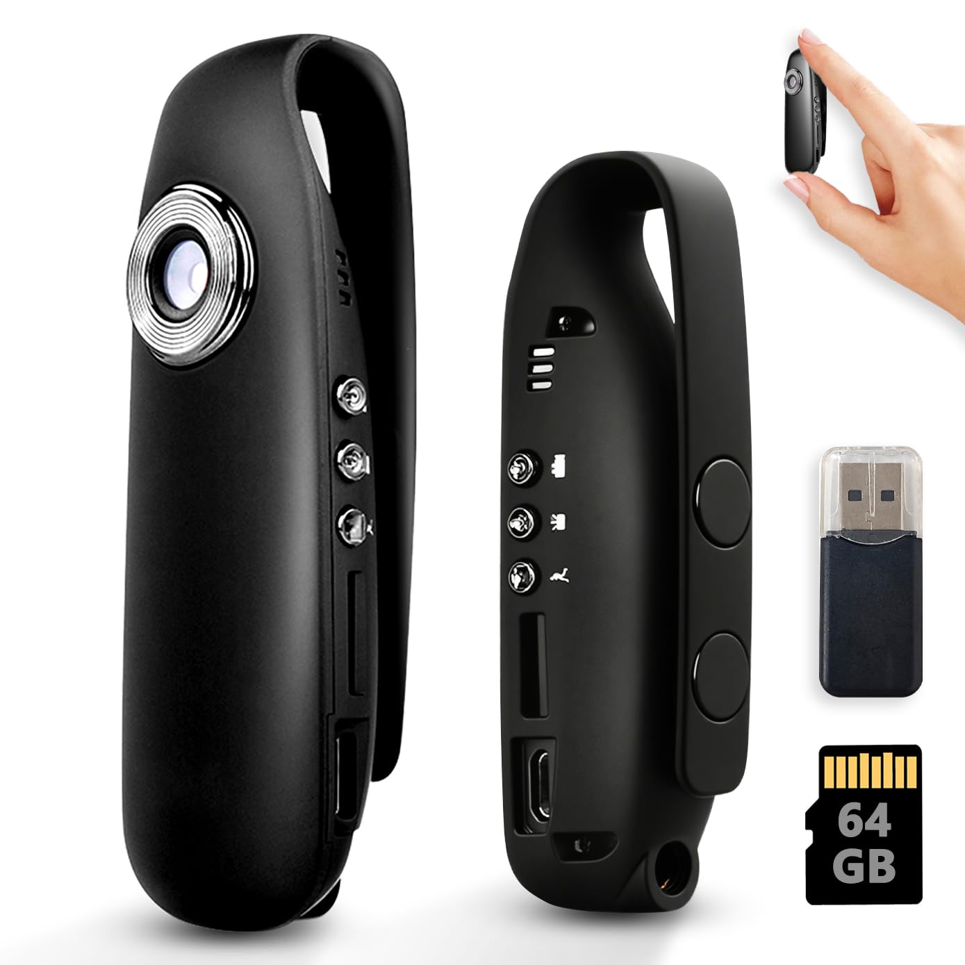 Mini Body Camera with Magnetic Mount - 1080P HD Wearable Portable Recorder for Sports & Daily Use: 64GB Pocket Tiny Body Cams with Back Clip-image-18