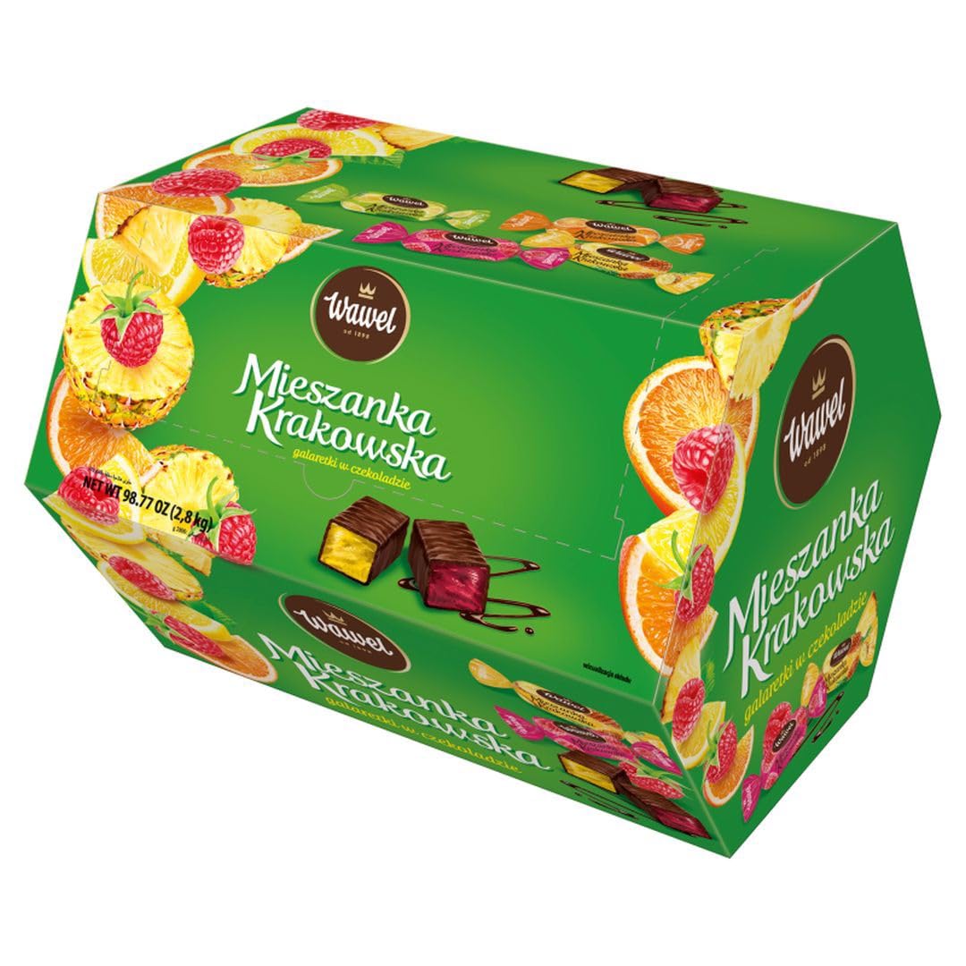 Wawel Jelly In Chocolate Gift Box 98.7 Oz - Jelly Fruit Coated In Chocolate | Bulk Pack For Ultimate Delight | Perfect For Sharing & Gifting